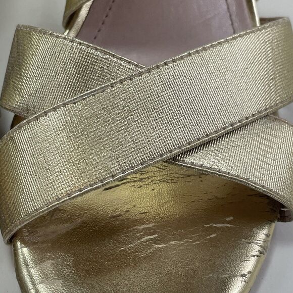 Vince Camuto Gold Espadrille Wedge Sandals Women’s 9M Stretch Strap Slip On - Picture 6 of 15